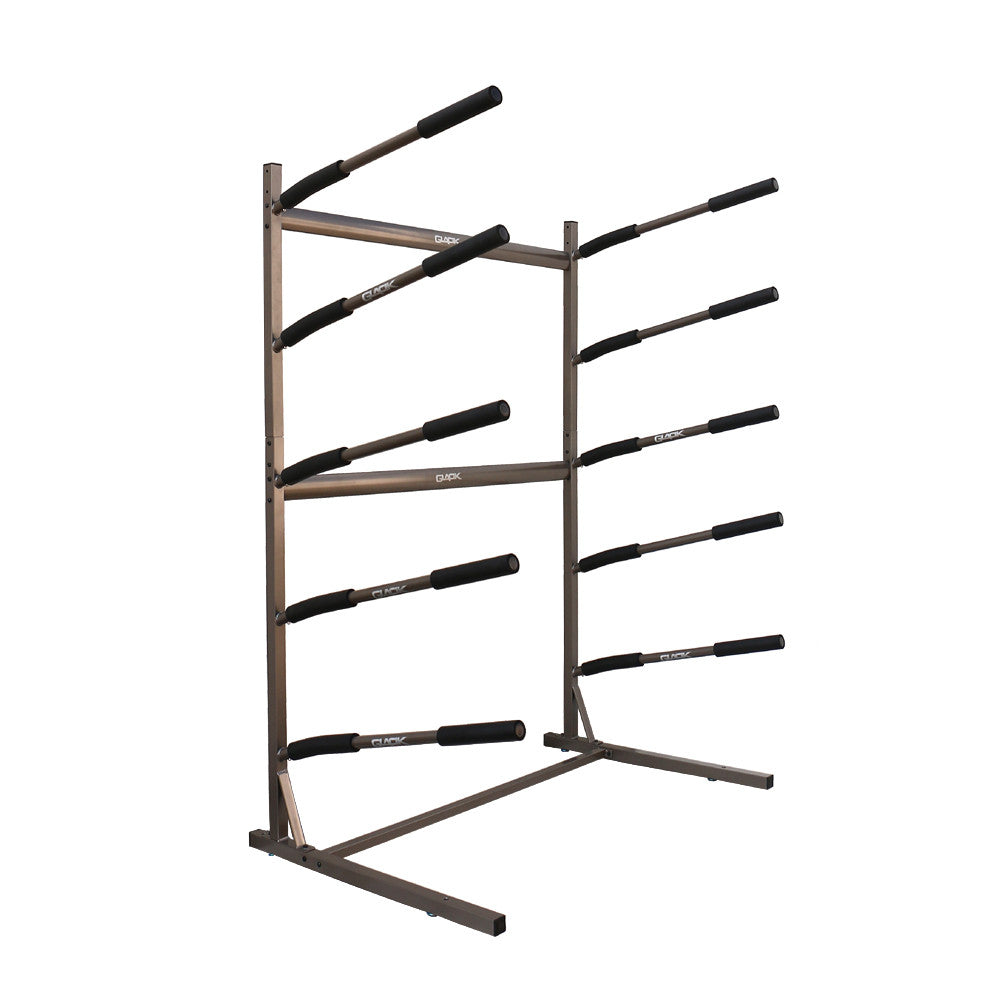 freestanding surfboard rack that holds 5 surfboards